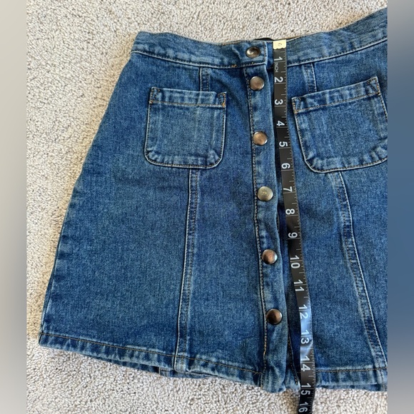 Urban Outfitters BDG Denim Button-Front High-Waisted Blue Mini Skirt, Size XS - Picture 11 of 11